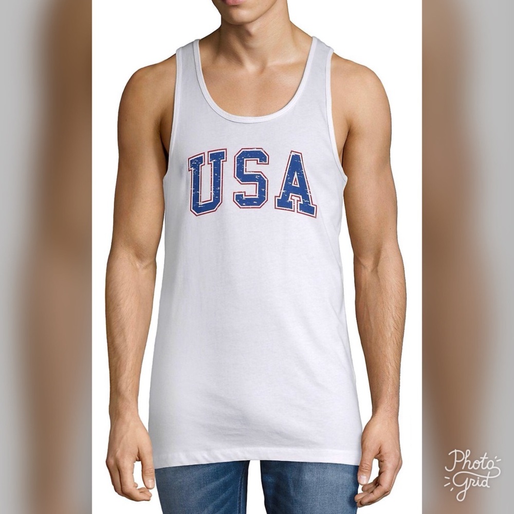 Alternative Men’s USA White Muscle Tank